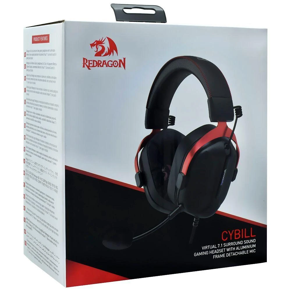 Headset Gamer Redragon H312 Cybill com Fio P2 Preto e Vermelho