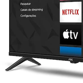 Smart TV AOC 43” Full HD DLED 43S5045/78G Roku TV Processador Quad Core Dolby Audio Preta