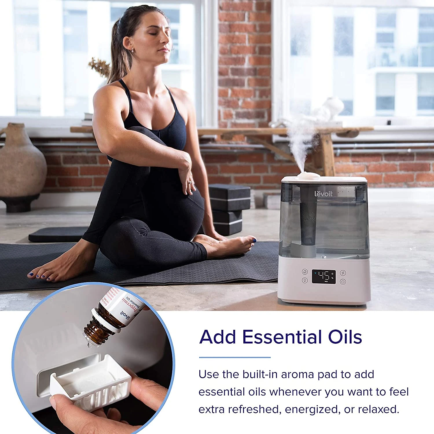 LEVOIT Umidificador Ultrassônico de 6L com WiFi e Aromaterapia e Controle de Voz Alexa 110V Branco