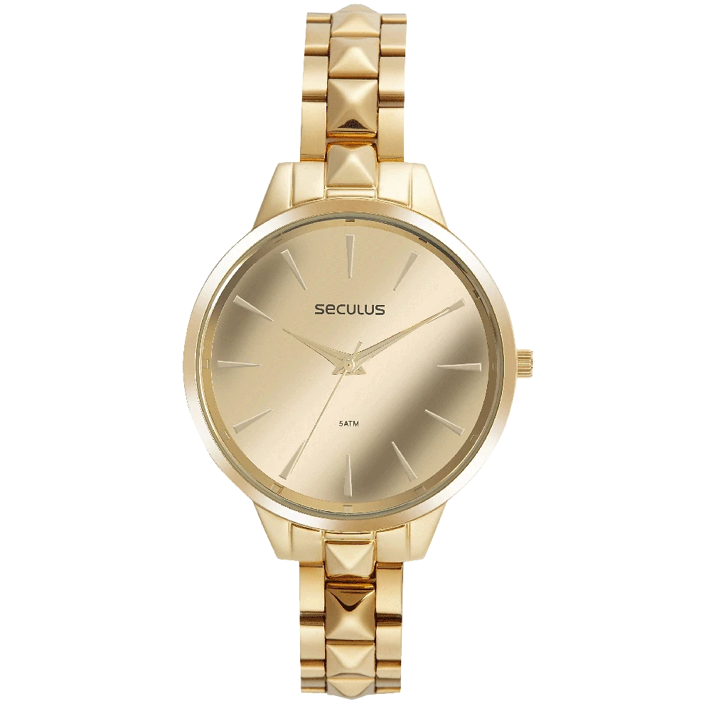 Relógio Feminino Espelhado Dourado