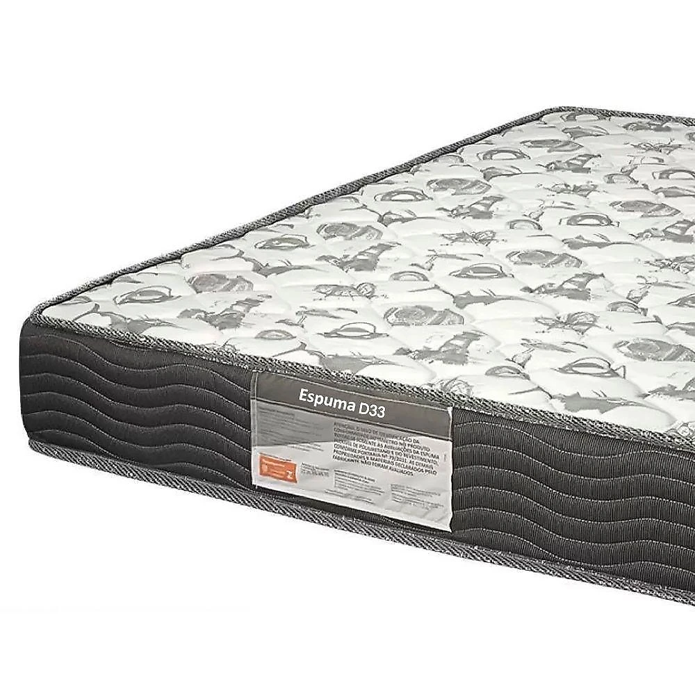 Cama Box Baú Casal Sintético + Colchão De Espuma D33 - Sereneprime - 138cm Bege