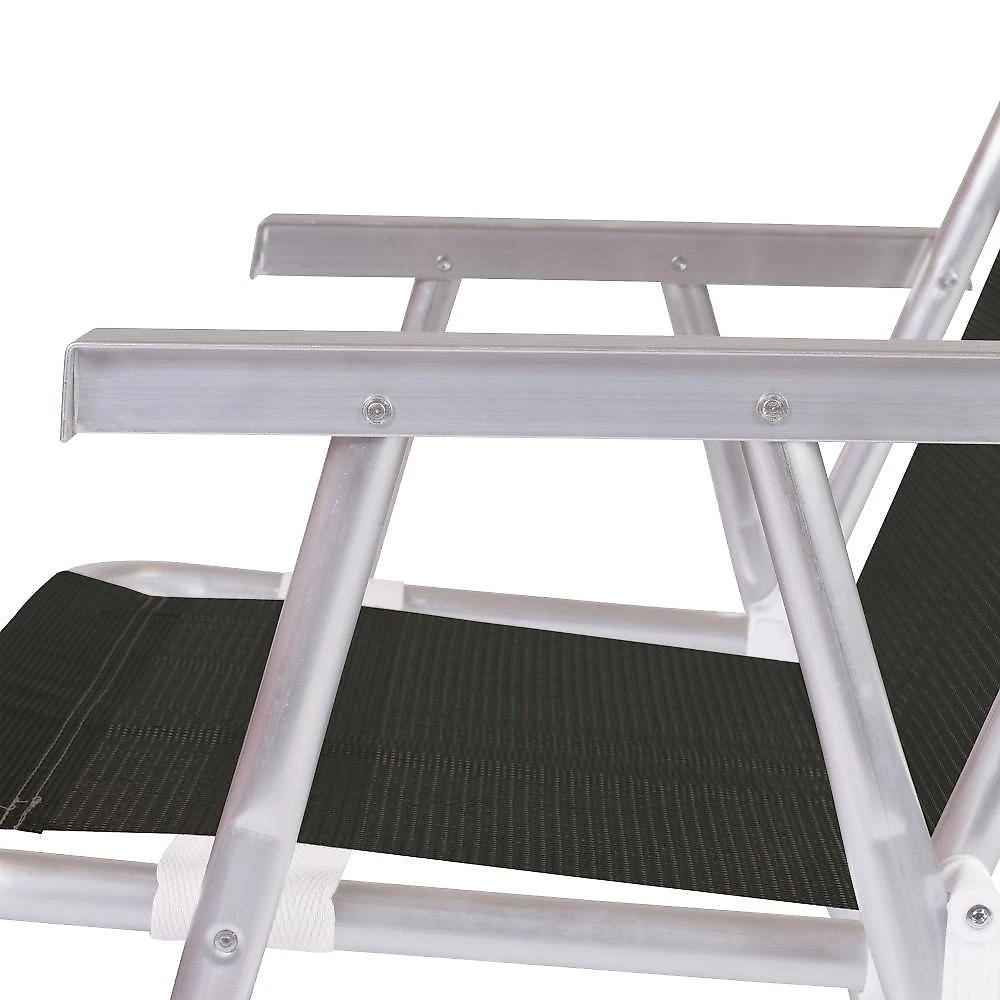 Cadeira de praia alta alumínio conforto 120 kg mor azul