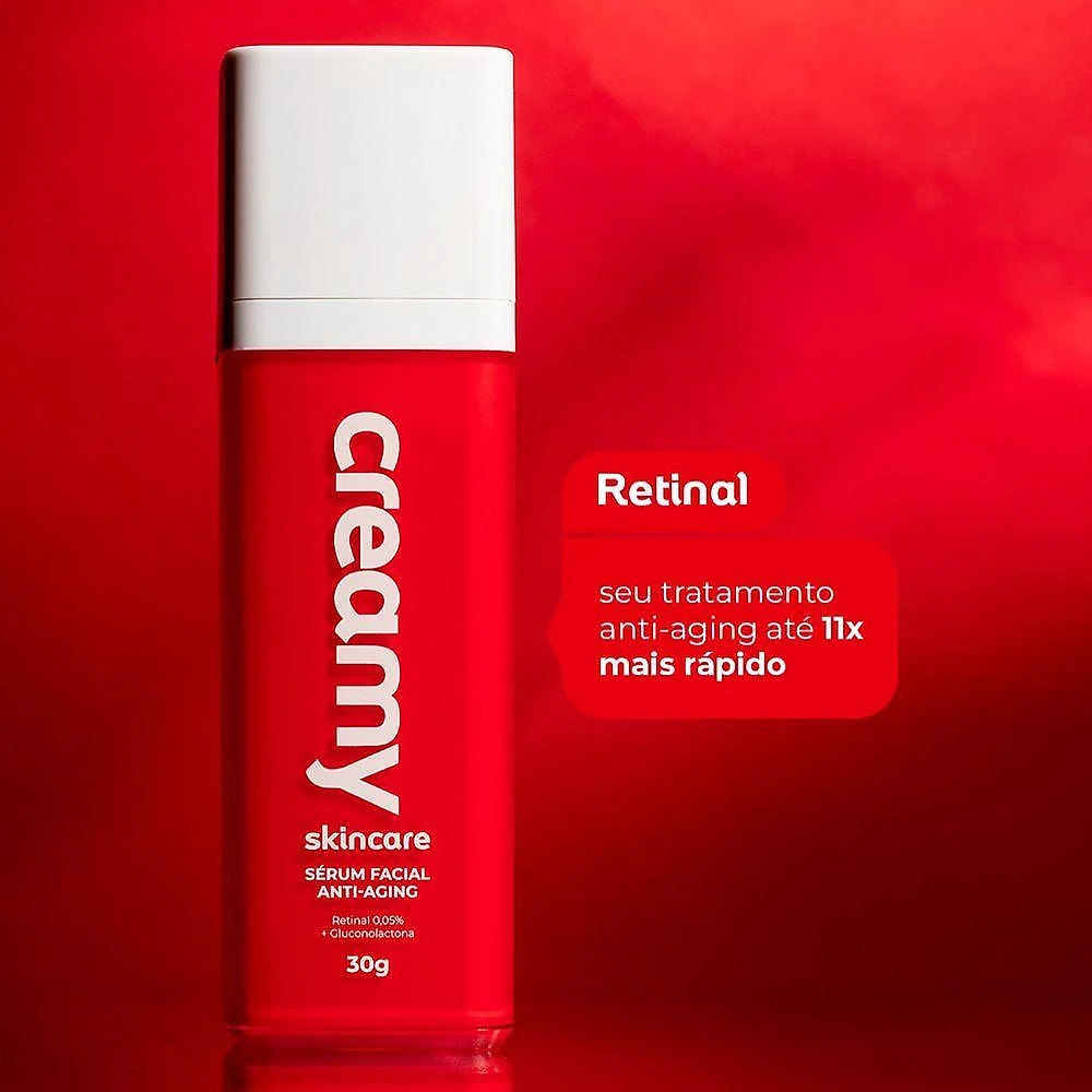 Kit Creamy Ácido Glicólico e Retinal Sérum Anti-Aging 30g e 30ml