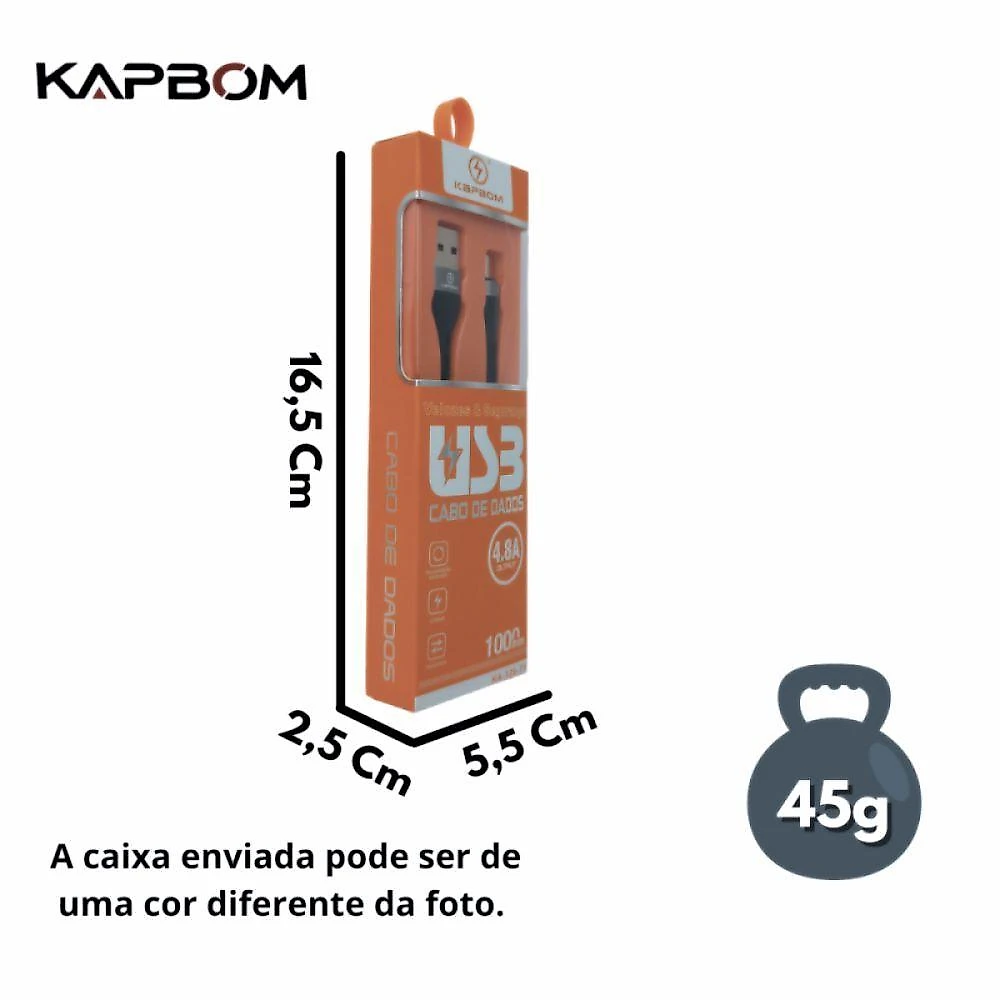 Cabo De Dados V8 4.8a / 1 Metro Kapbom Ka-326-v8