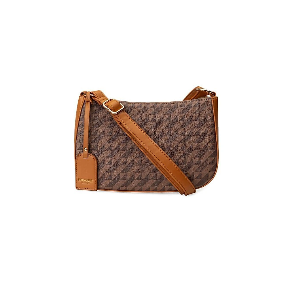 Bolsa transversal feminina pequena monograma bg marrom p