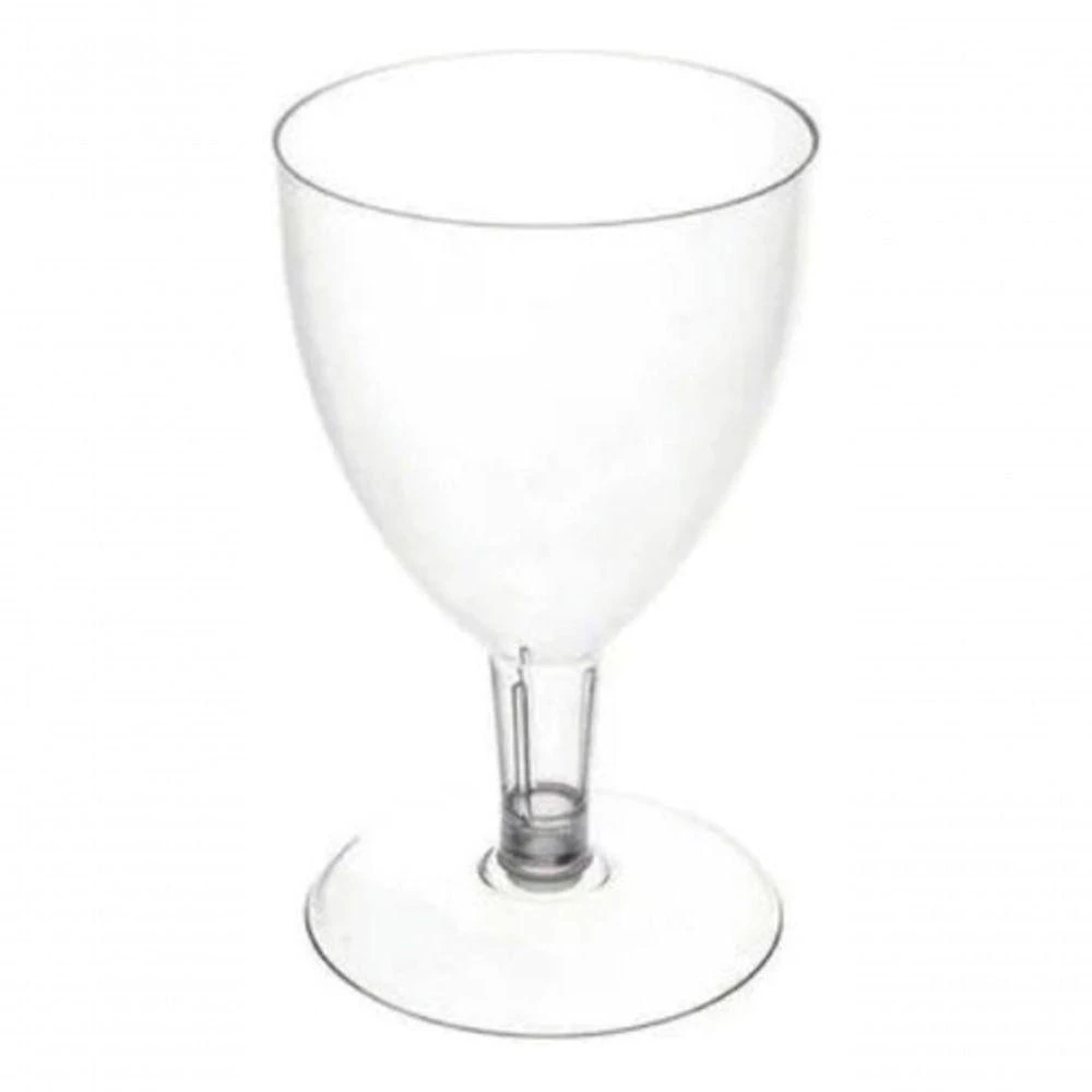 Taça para Vinho Descartável Plástico Acrílico 170ML 120 Unidades Transparente Higipack