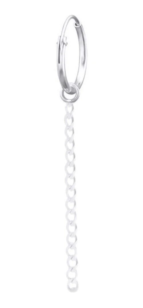 Bts Kpop Brinco Argola Masculina Com Corrente Prata 925