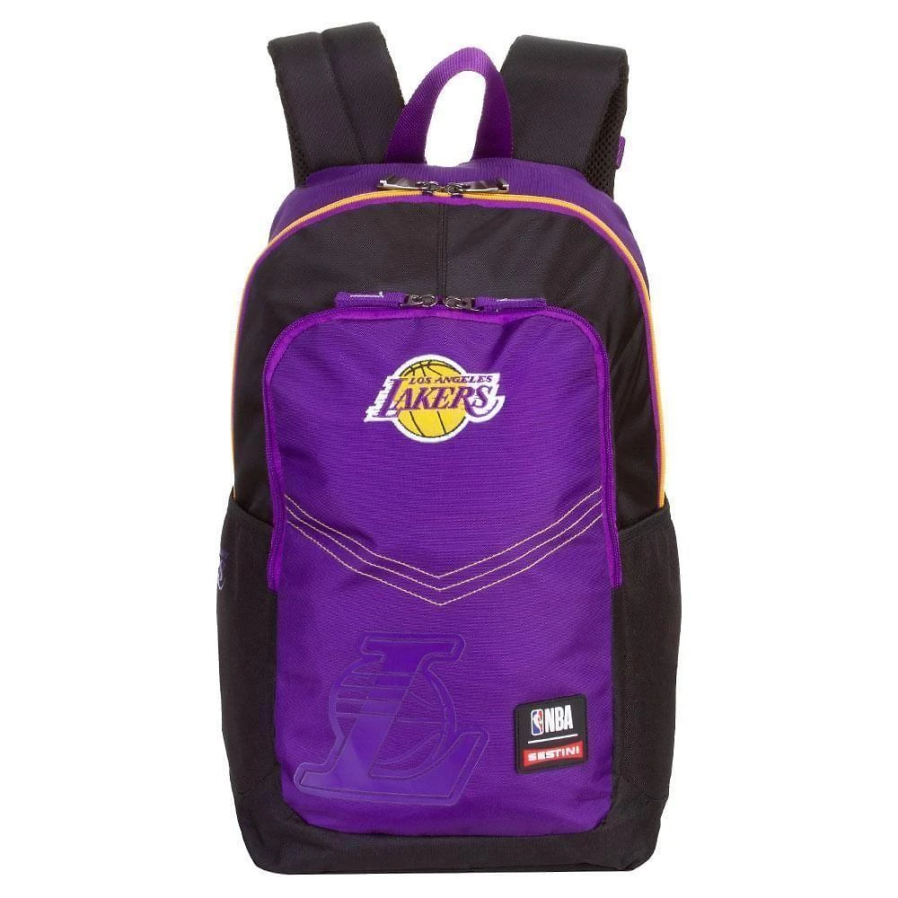 Mochila Grande Sestini Nba Magic Lakers em Poliéster Estampa Time de Basquete