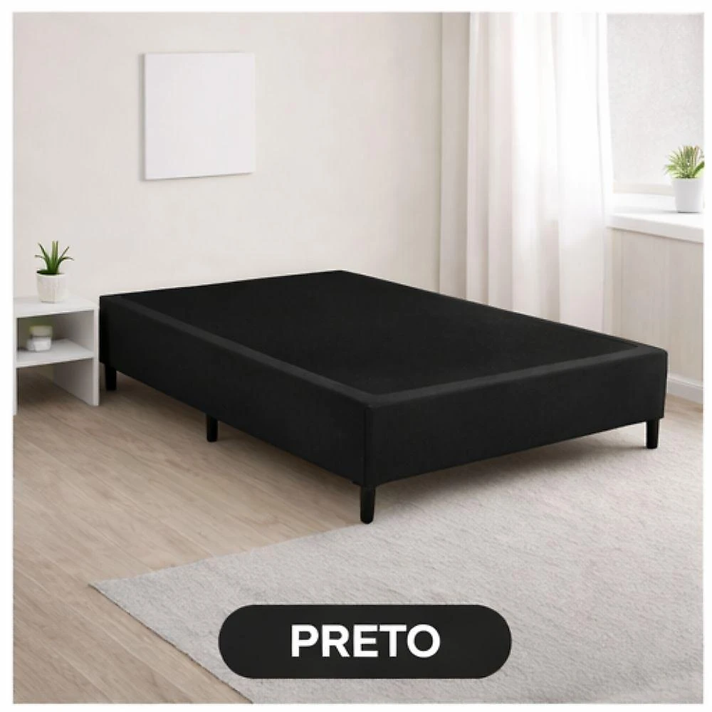 Base Cama Box Casal Corino (88x188) Reforçada - Preto