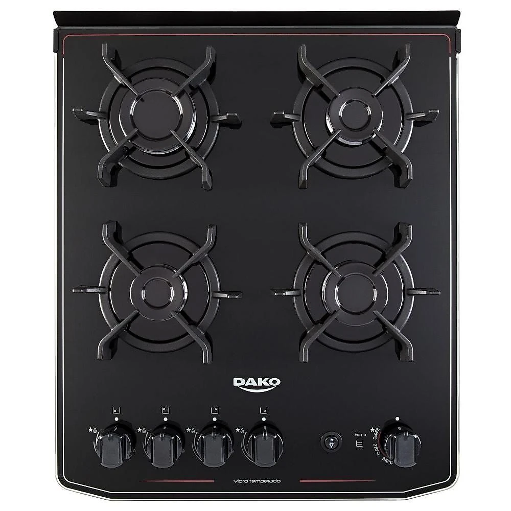 Fogão 4 Bocas Dako Magister Preto Tripla Chama Bivolt