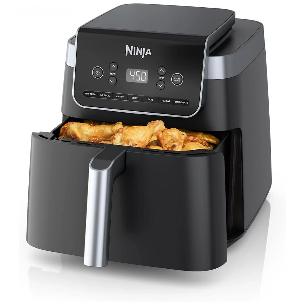 Ninja Air Fryer Pro XL 6.5 Litros: Tecnologia Max Crisp, Cozinhe sem Culpa, 7 Funções, Fácil Limpeza, Economia de Espaço - Cinza