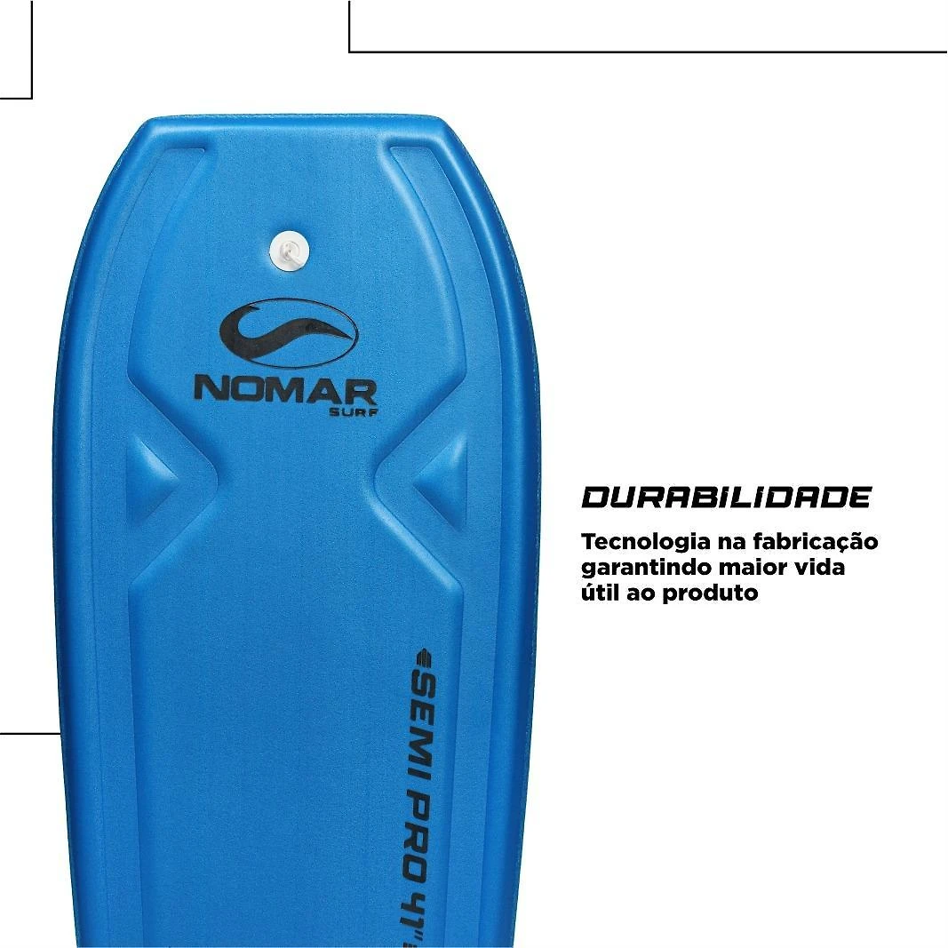 Prancha Bodyboard Semi-Pro 41 Nomar Surf Azul Com Leash