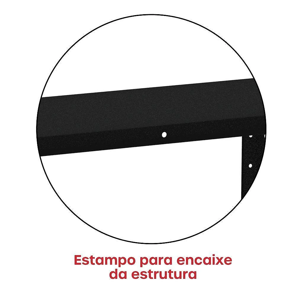 Estante De Estrutura Metálica Com 5 Prateleiras 175cm(a)92acm(l)30cm(p) Com Reforço Preto