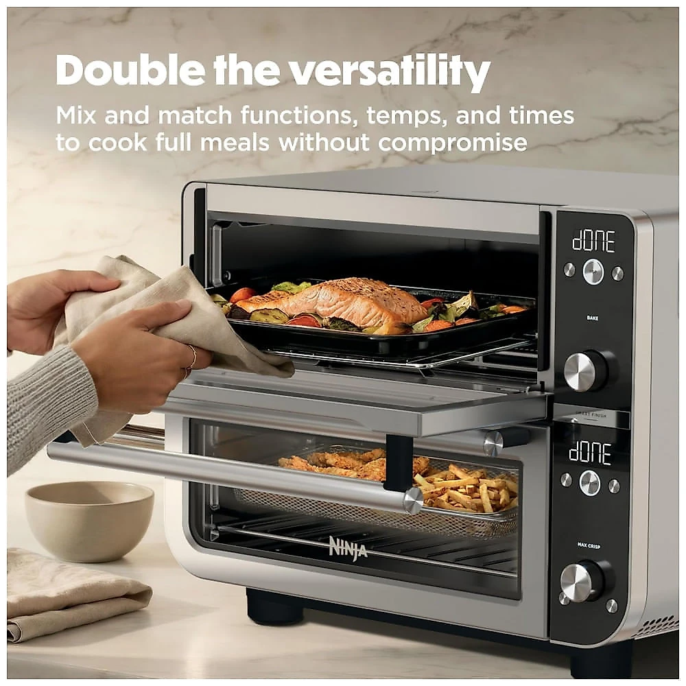 Forno de Bancada Ninja DCT801 Pro XL Zona Dupla 12-em-1 Aço Inox 120V