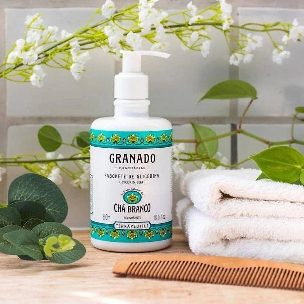 Kit 2 Sabonete Líquido Granado Chá Branco Mãos E Corpo Terrapeutics 300ml