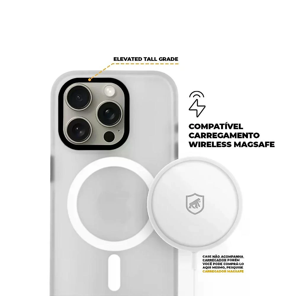 Kit Capa Magsafe Pro Transparente e Pelicula Ultra Glass para iPhone 15 Pro - Gshield