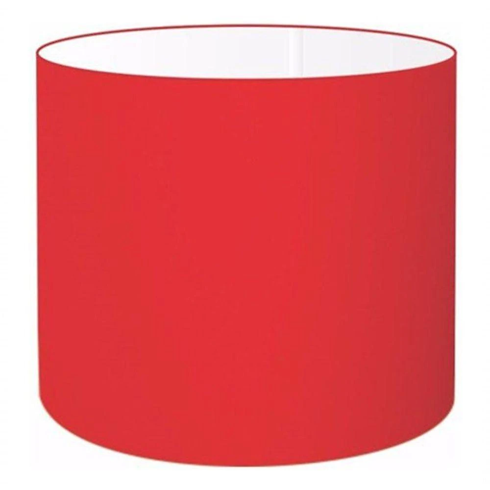 Cúpula Abajur E Luminária Cilíndrica Vivare Cp-7007 ø20x22cm - Bocal Nacional Vermelho