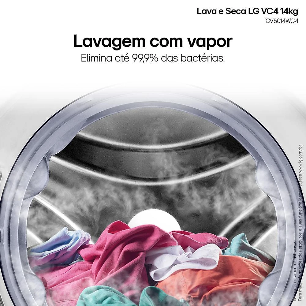 Lava e Seca LG 14kg Inteligência Artificial AIDD Branca VC4 127V