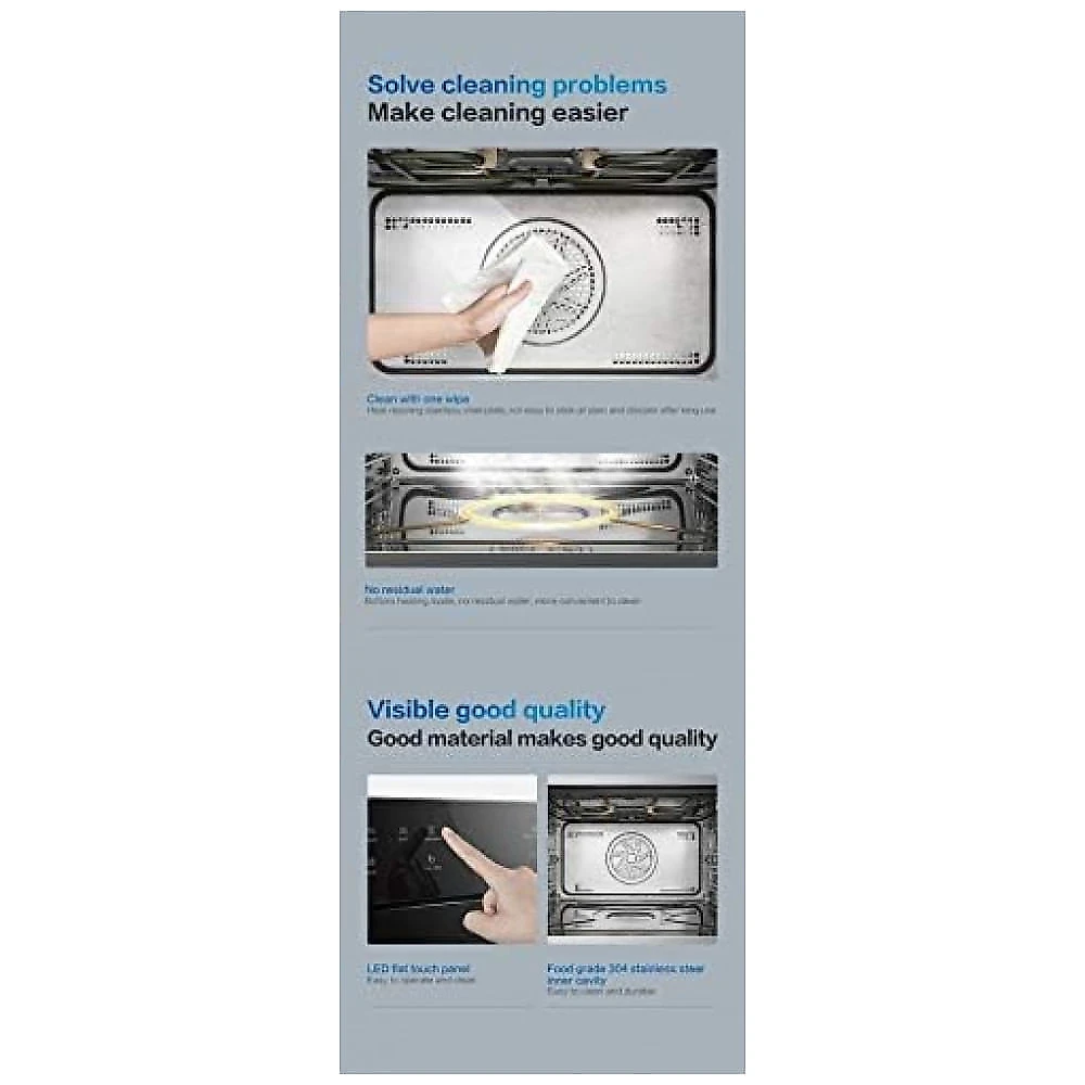 Forno elétrico embutir 48L Robam branco combi air fry grill vapor convecção 3000W 220V