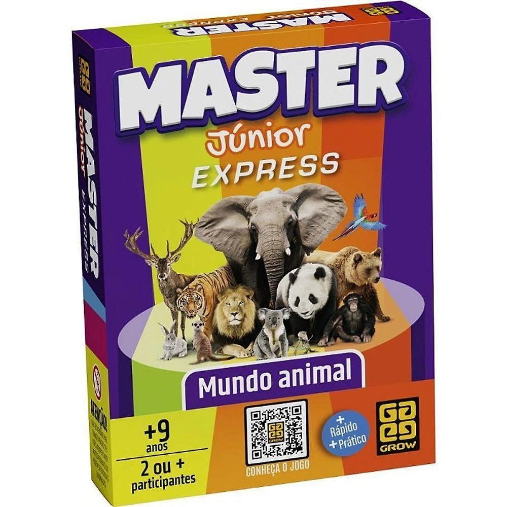 Jogo de Cartas Master Júnior Mundo Animal 500 Perguntas Grow