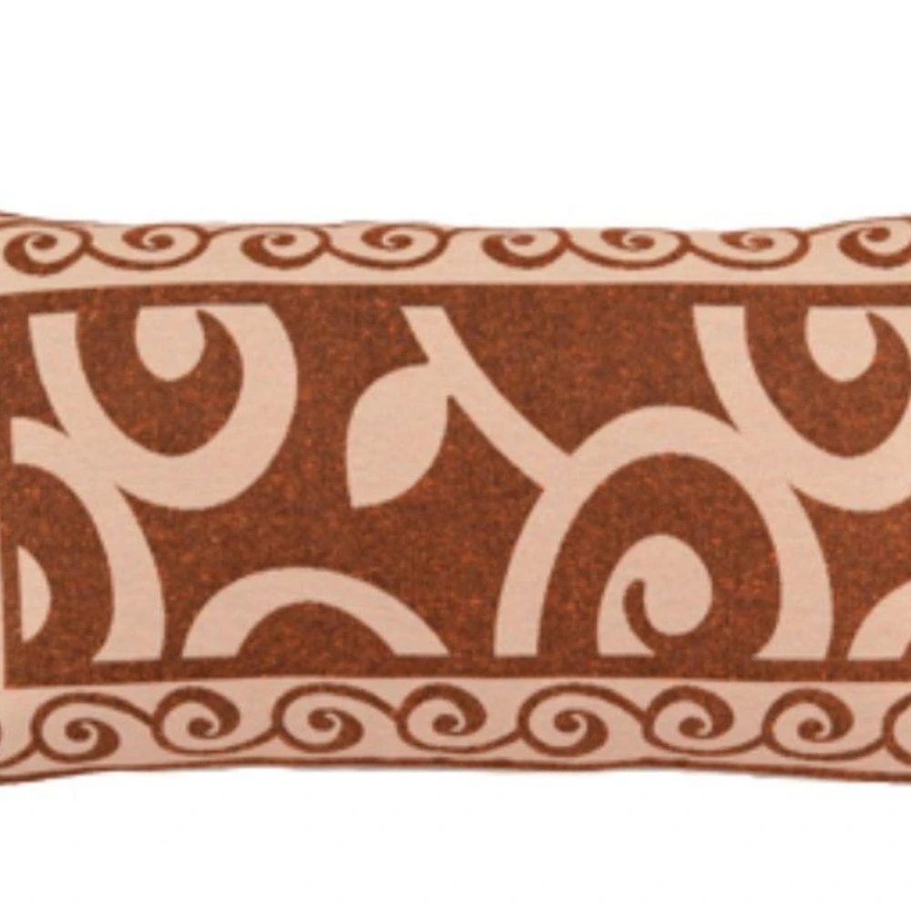 Almofada Decorativa Turin Retangular Com Refil 58% Algodão / 42% Poliéster - Arabesco Coral