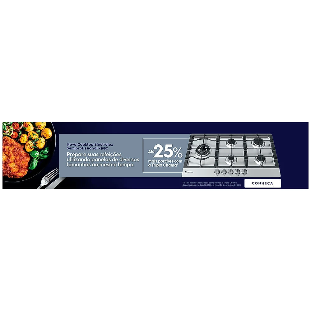 Cooktop a Gás 05 Bocas Electrolux com Acendimento Superautomático Experience Semiprofissional Inox - KE9DX Bivolt