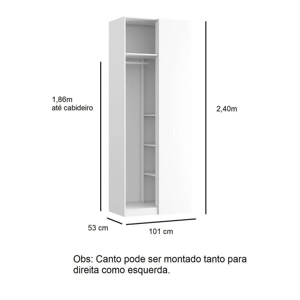 Miniatura Módulo Closet de Canto Reto sem Portas Altezza Branco