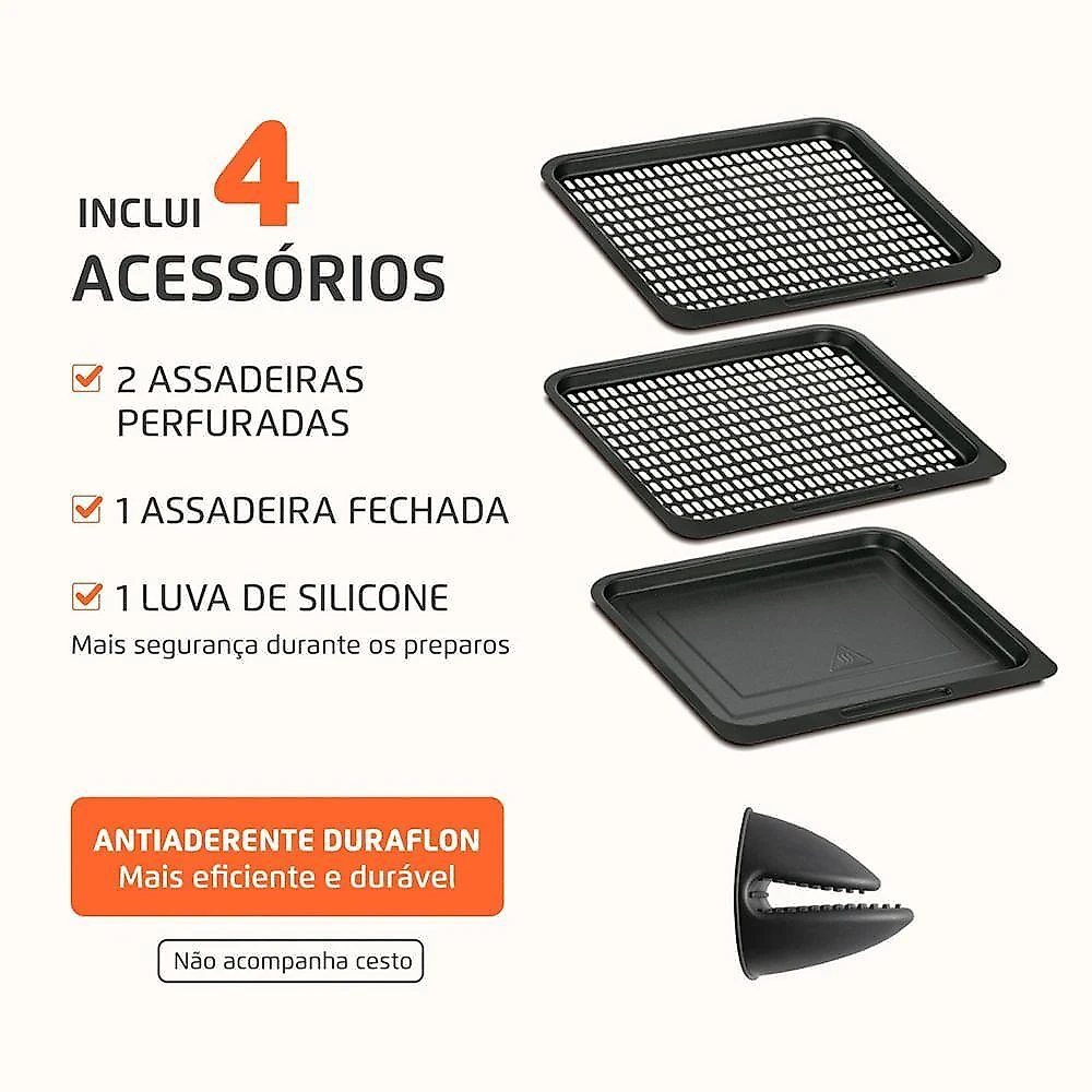 Fritadeira Air Fryer Forno Oven 12L Mondial Cinza/inox 2000W AFON-12L-GI 110V