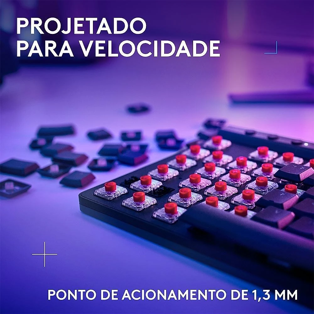 Teclado Sem Fio Mecânico Gamer Logitech G515, RGB, Bluetooth, com Design TKL,Tecnologia Lightspeed, Preto - 920-012423