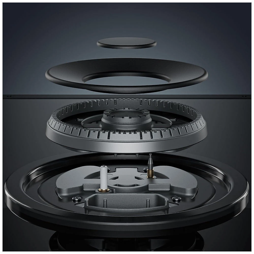 Cooktop a gás 60cm Empava vidro preto 4 queimadores SABAF selados 32600BTU dual fuel GN/GLP