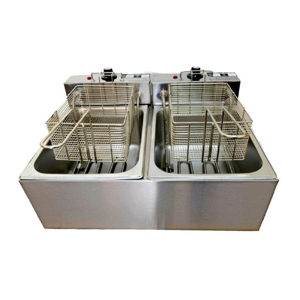 Fritadeira Elétrica 2 Cubas Stevan Metal FDS-10-110-STM 10L 3600W Inox 110V