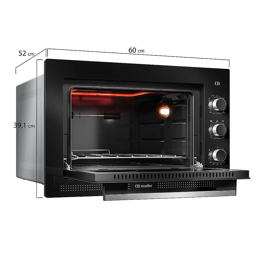Forno Elétrico De Embutir Mueller Preto 50 Litros MFE50K 220V