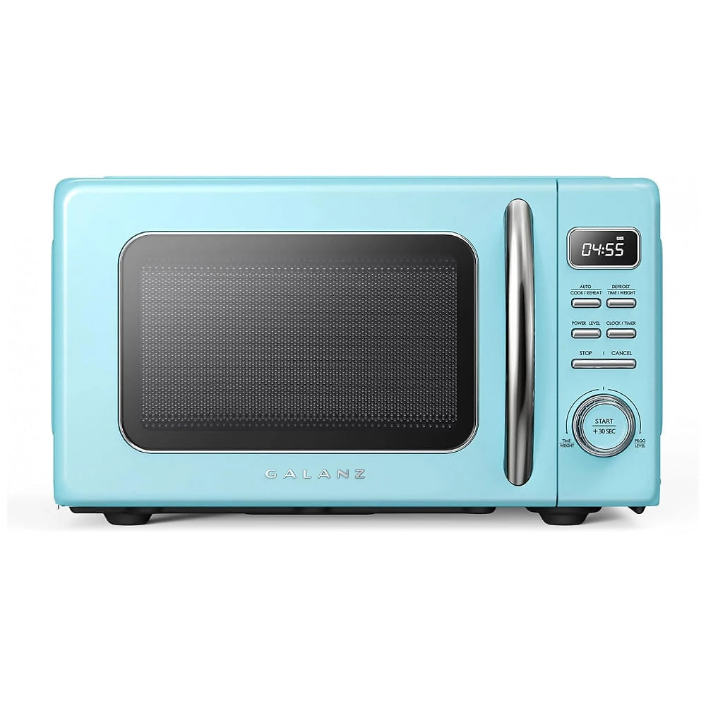 Micro Ondas de Bancada Retrô em Aço Inoxidável 25L com 7 Programas, 110V 900W, Galanz GLCMKZ09BER09, Azul