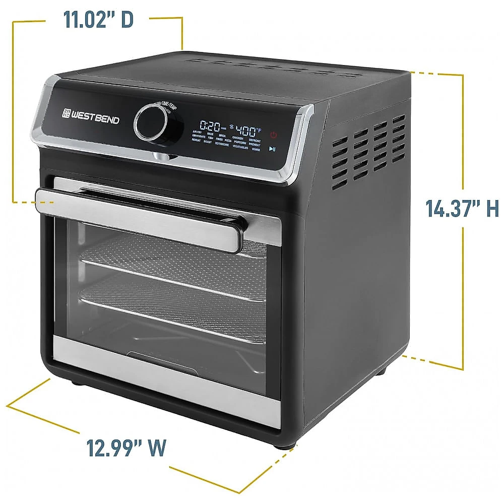 Fritadeira Elétrica Airfryer 14,1L com Painel Digital, Janela de Visualização e 16 Predefinições, 110V 1000W, West Bend...
