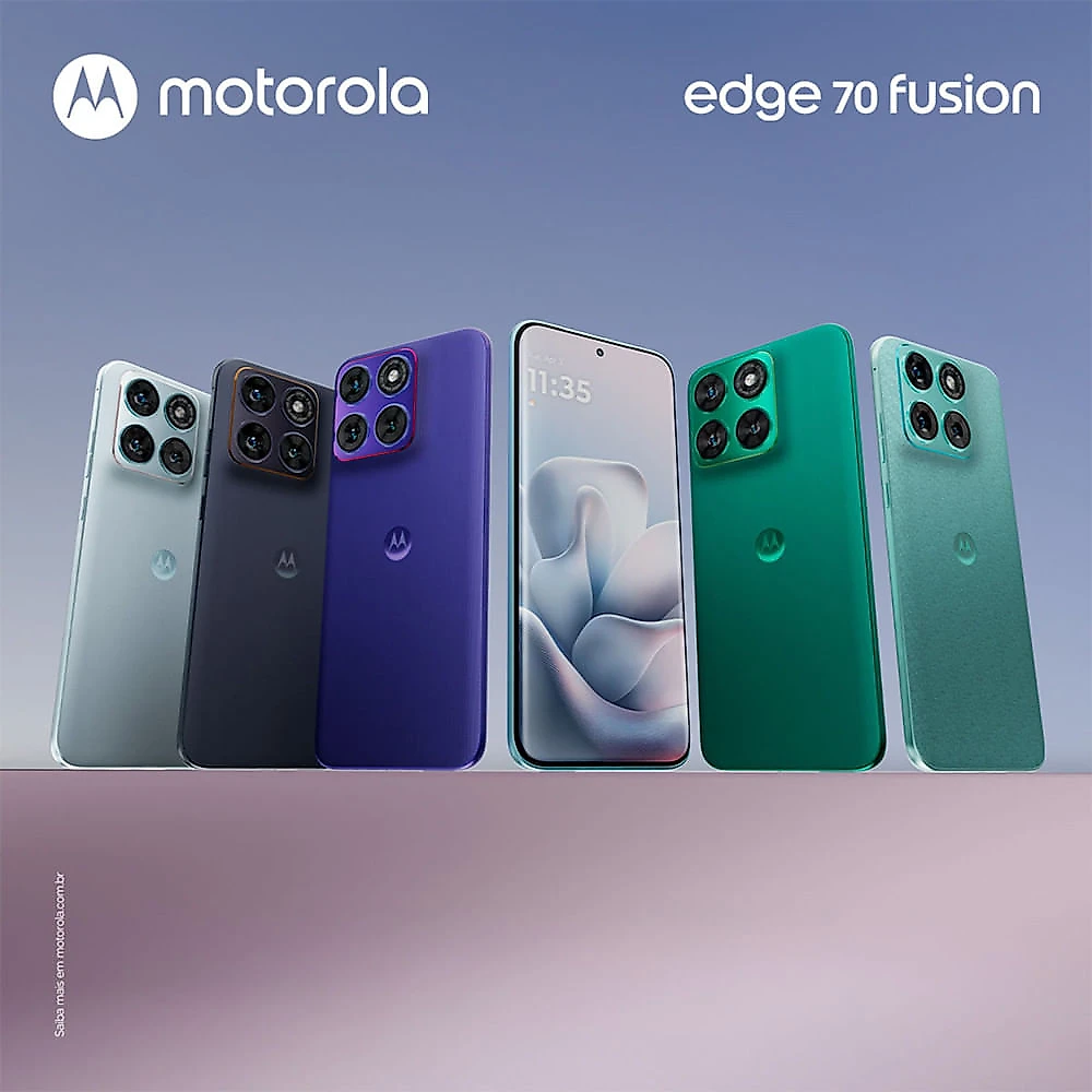 Smartphone Motorola Edge 70 Fusion 5G 256GB 24GB (8GB RAM + 16GB RAM Boost) Câmera 50MP Sony Lytia 710 Tela 1.5K Grafite