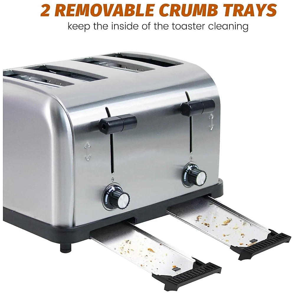 Torradeira Comercial Clivia para Restaurante, 4 Fatias, Máquina de Aquecimento de Pão Comercial, Pop-up Automático, Fornos de Pão em Aço Inoxidável,