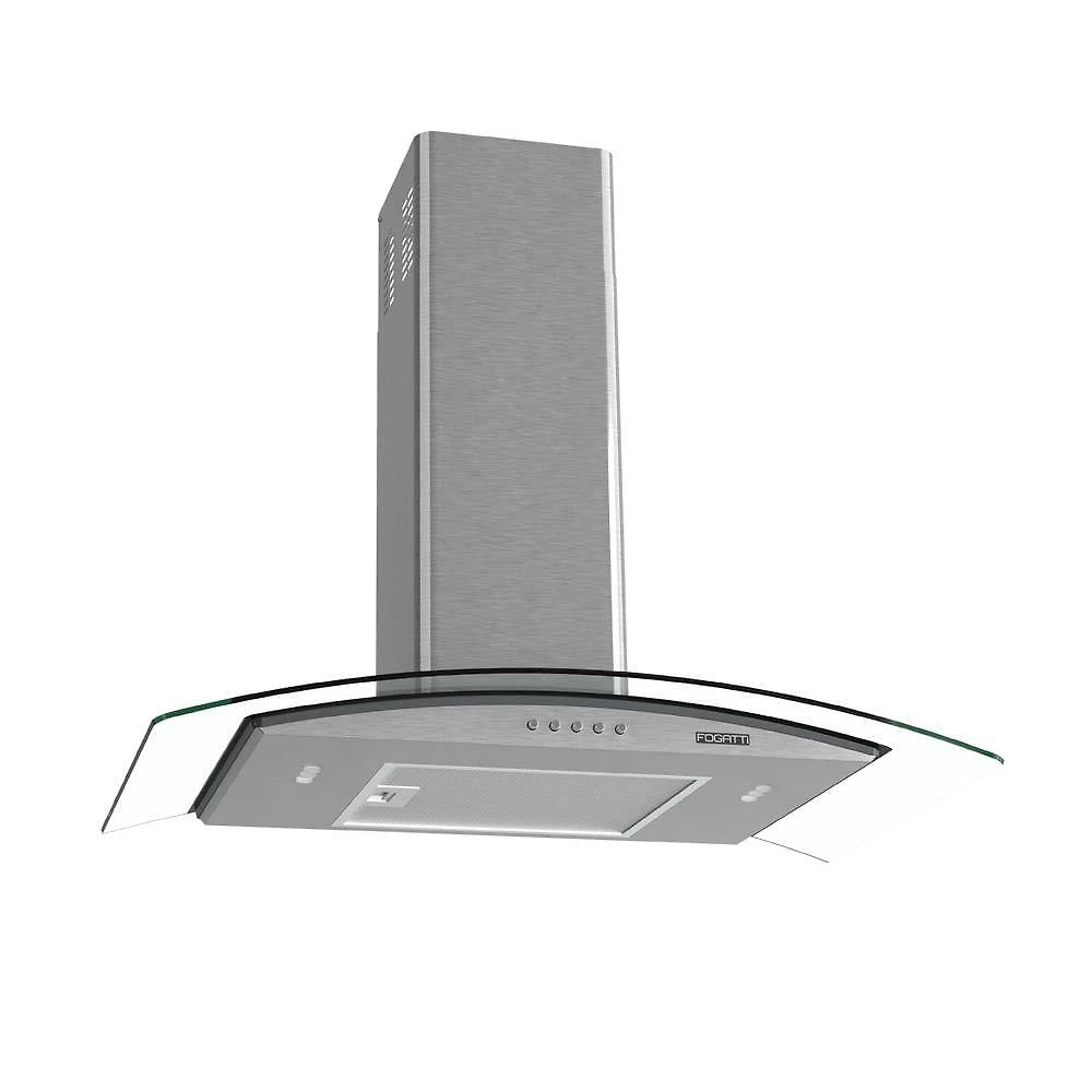 Coifa Fogatti De Parede Clean Vidro Curvo Kromanox 75cm Kromanox 220V