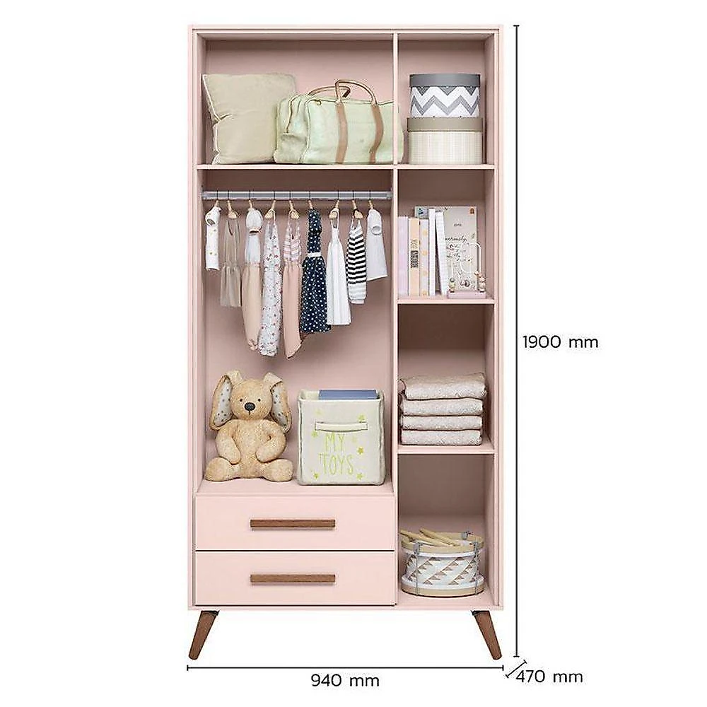 Quarto De Bebê Q Encanto Retrô Rosa Com Colchão Ortobom - Qmovi