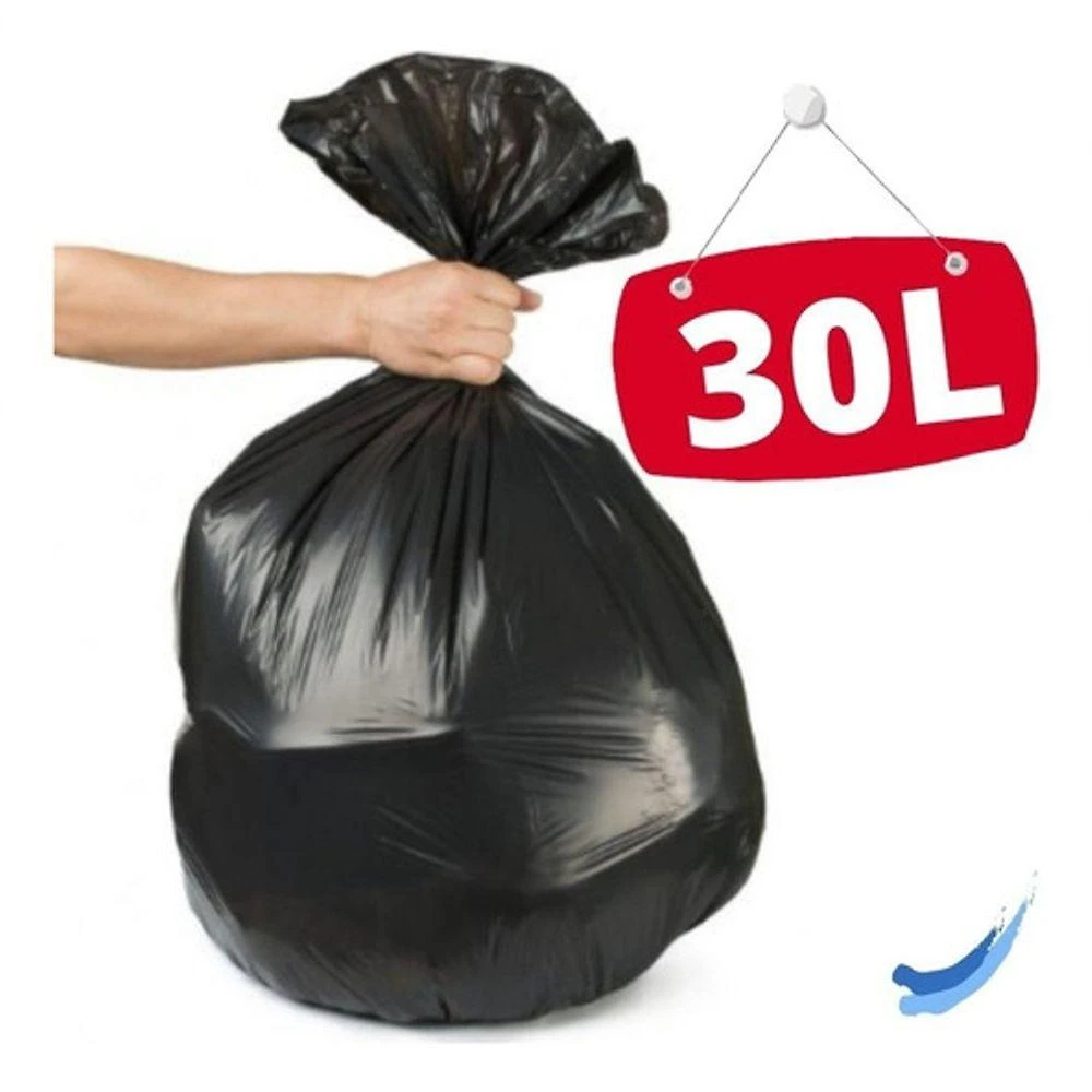 Saco de Lixo 30L Uso Doméstico Reforçado Preto com 100 Unidades Higipack
