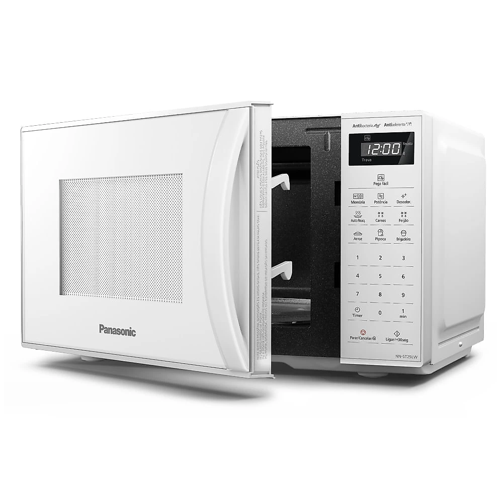 Microondas Panasonic Tecnologia Antibactéria AG 21L Branco - NN-ST25LWRU 110v