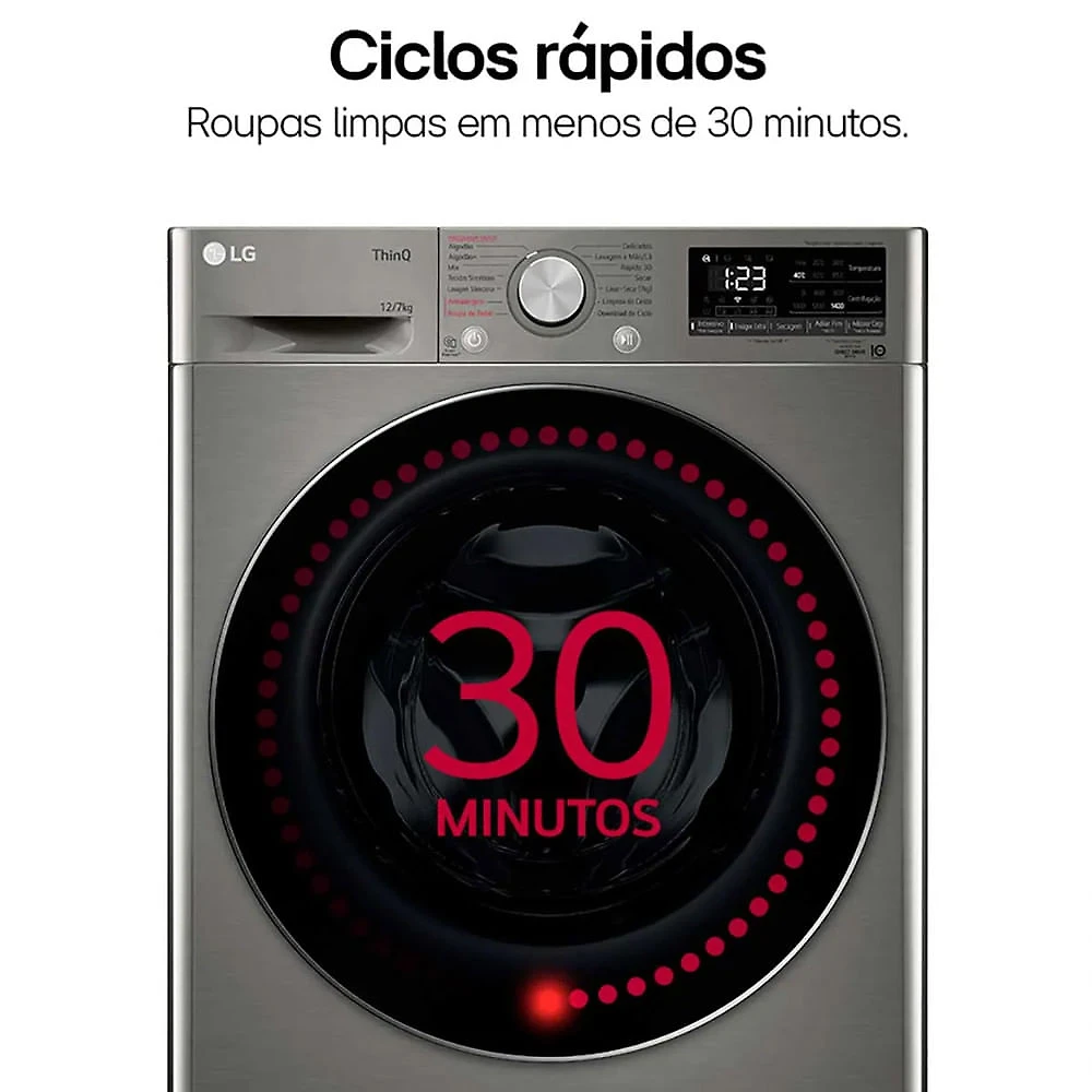 Miniatura Lava e Seca Smart LG VC4 12kg Look com Inteligência Artificial AIDD CV5012PC4 Inox - 110V