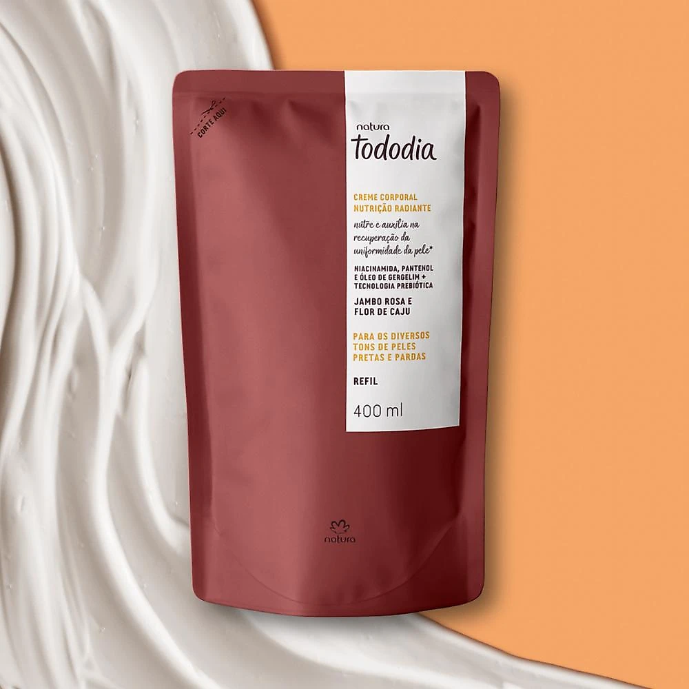Miniatura Refil Creme Corporal Nutrição Radiante Natura TodoDia Jambo Rosa e Flor de Caju 400 ml