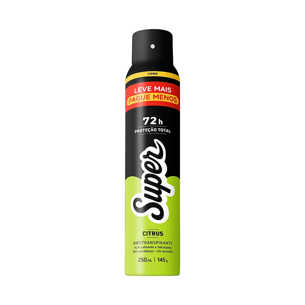Desodorante Super Energy Aerosol Antitranspirante 72h  250ml/145g Leve Por Menos