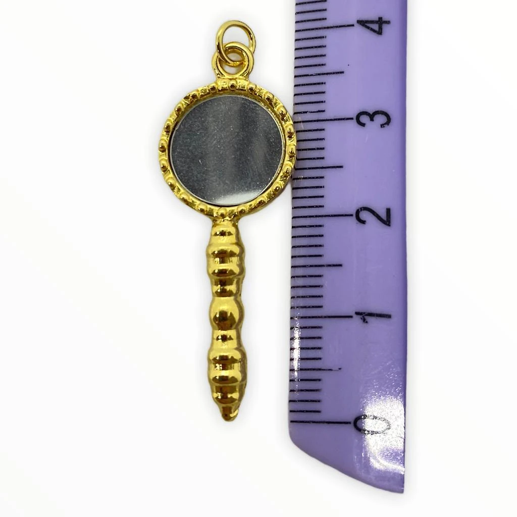 Miniatura Pingente Abebê Oxum 4 Cm Em Metal Banhado Dourado 6499