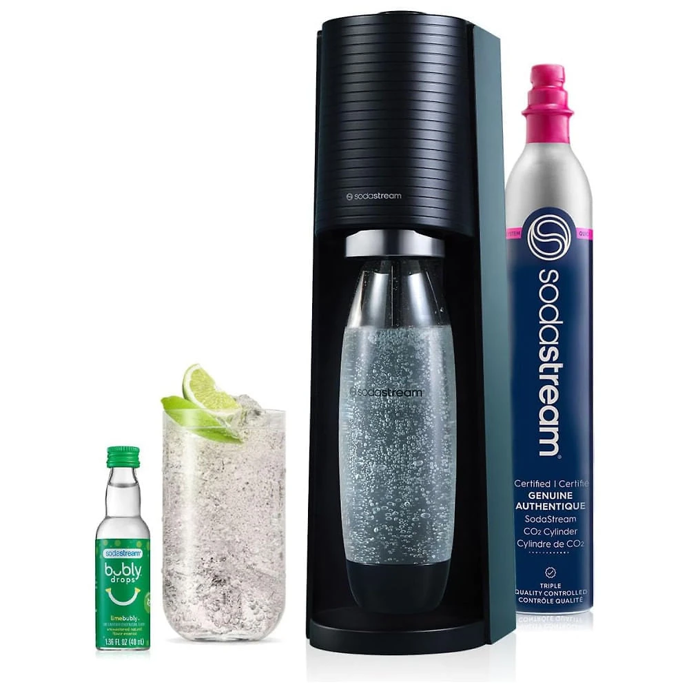 SodaStream Terra: Máquina de Fazer Água com Gás STARTER KIT em Preto, EcoAmigável, Sem Pilhas - Transforme sua Hidratação