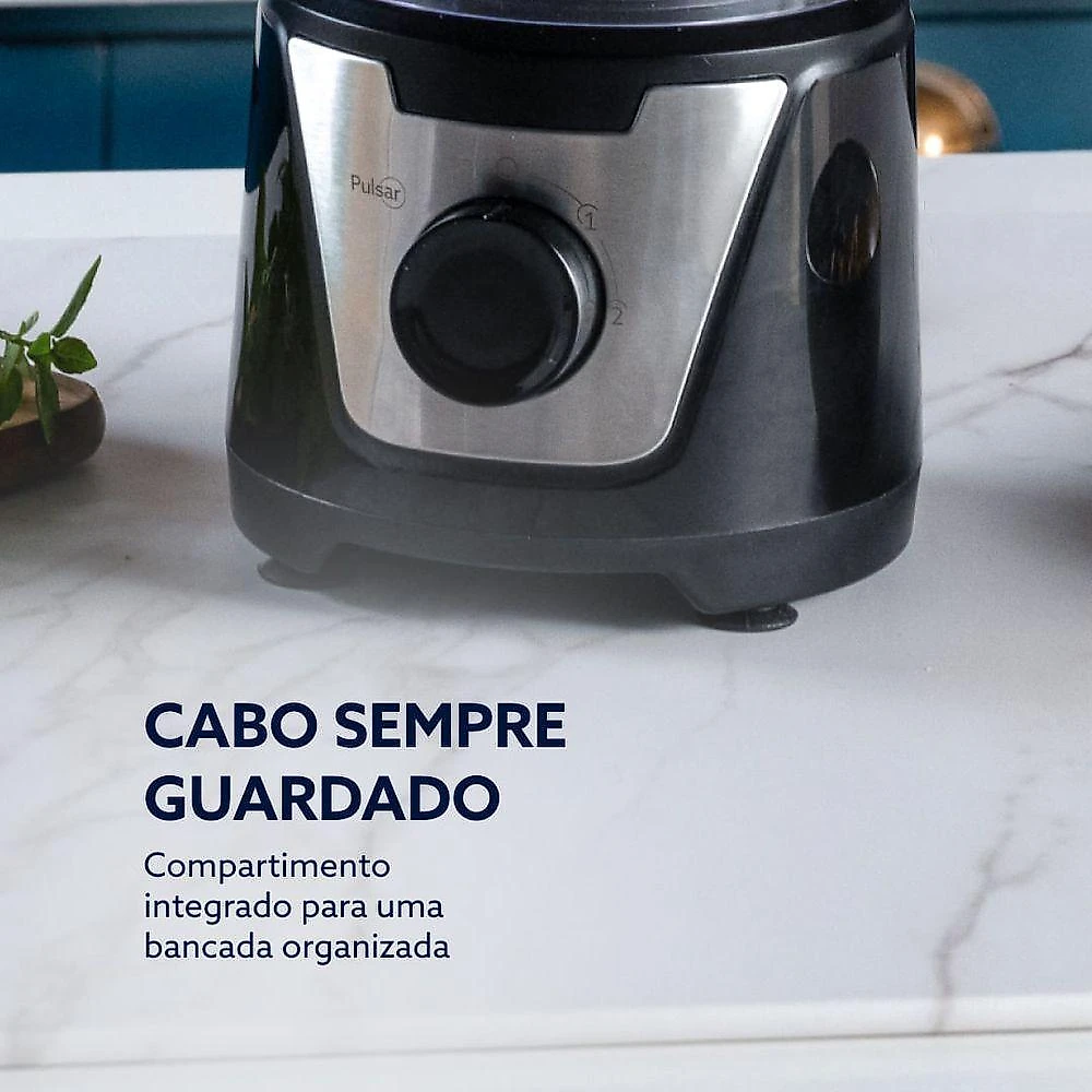 Multiprocessador Oster Motor Reversível 500ml 300W 2 Velocidades Preto 110V