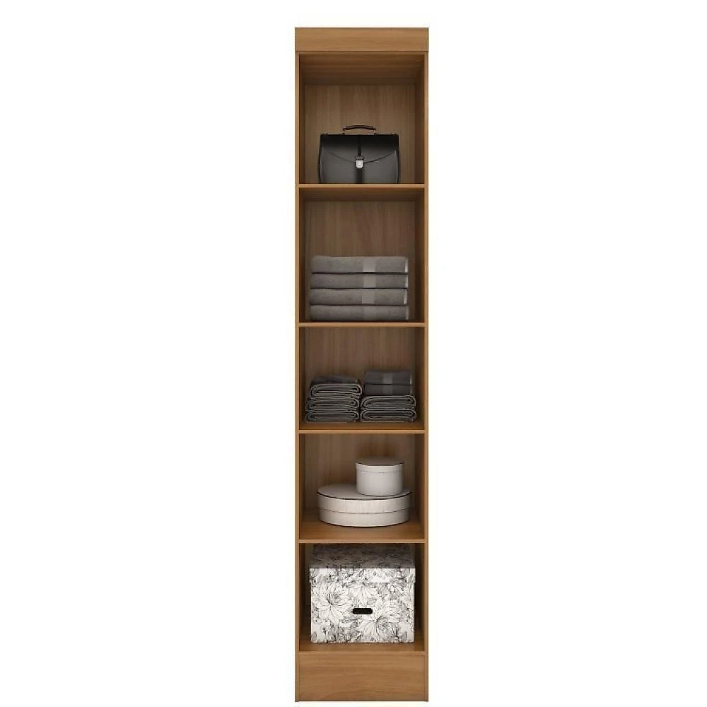 Quarto de Casal Completo 5 Peças 6 Portas 4 Gavetas com Maleiro Smart Plus Cinamomo/Off White