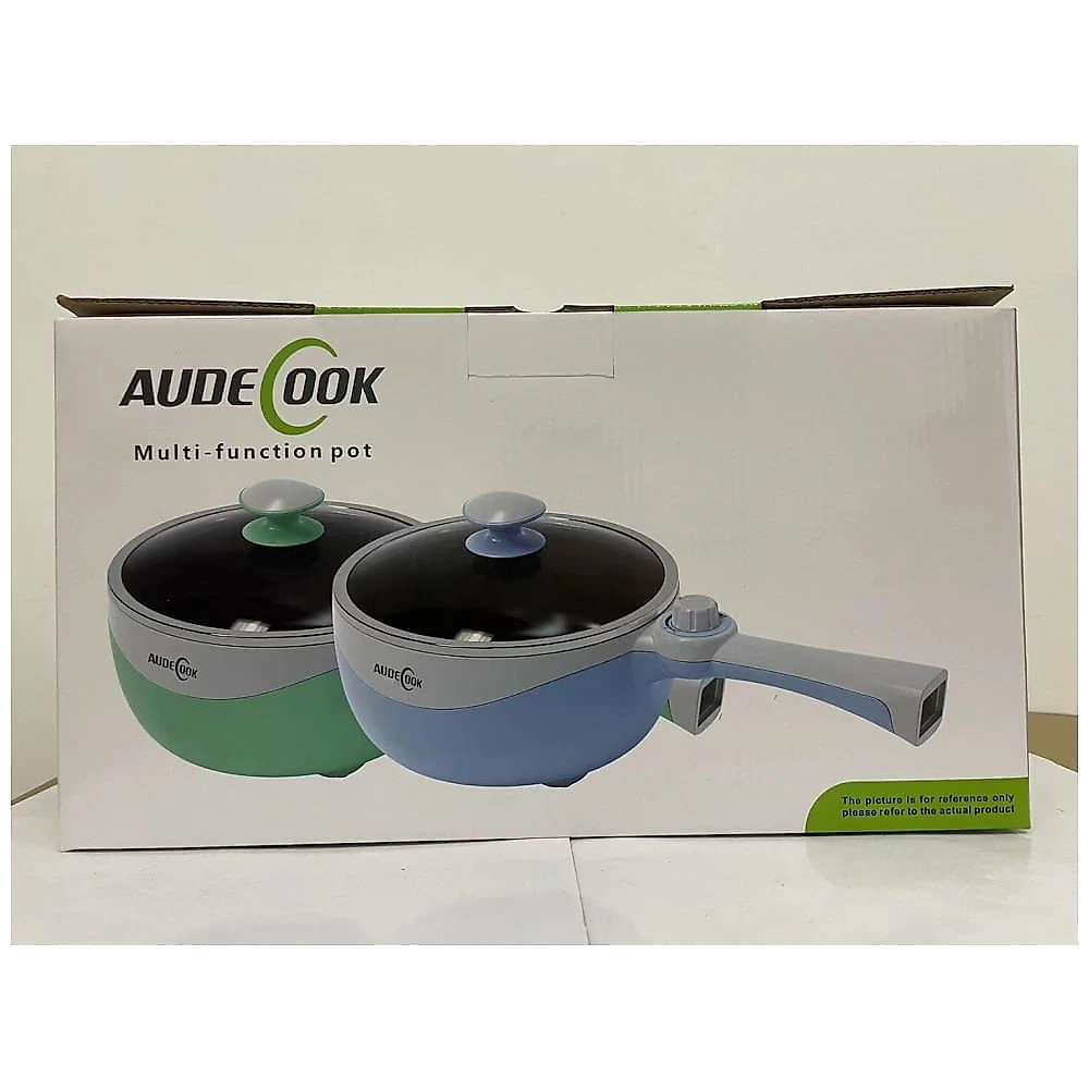 Panela Elétrica Mini Audecook Hot Pot - 1,7L, Portátil Antiaderente, Ajuste de Potência, Cozinheiro de Ramen para Viagens - Ideal para aventureiros