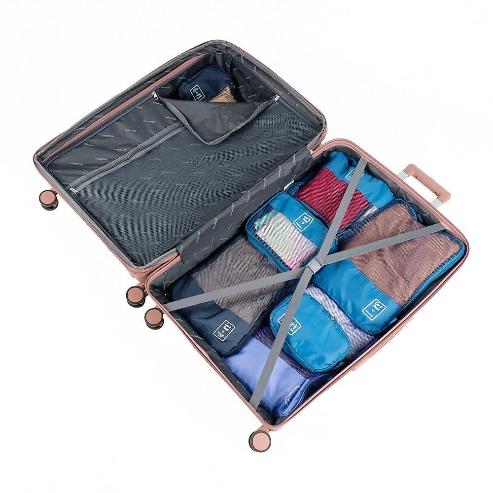 Mala de viagem grande 32kg polipropileno 4 rodas cartagena rosé g