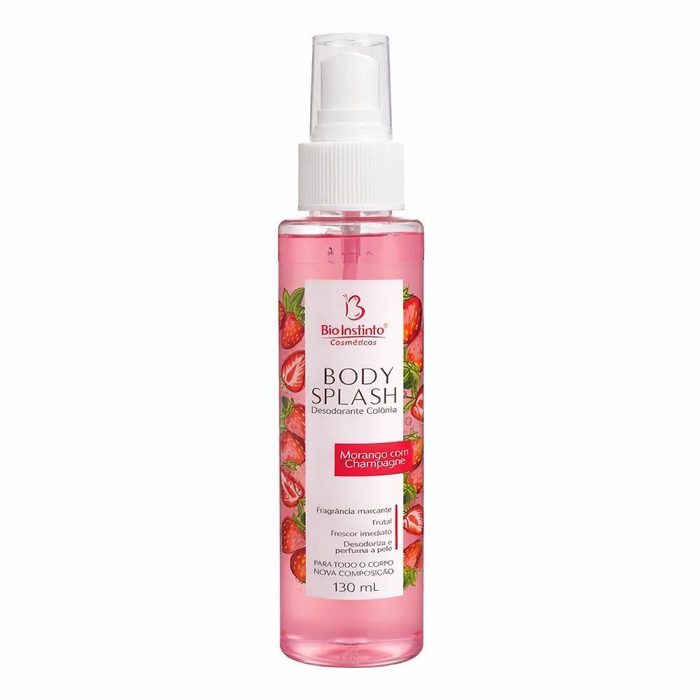 Body Splash Desodorante Colônia Morango com Champagne Feminino Fragrância Frutal Doce 100ML Utimix